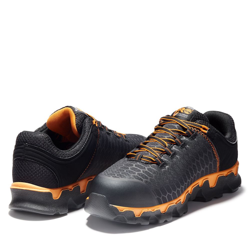 Timberland Mens Work Shoes PRO® Powertrain Sport Alloy Toe EH - Black/Orange - India CP5026184